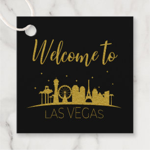 Gold Welcome To Las Vegas Gift Bag Wedding Favour Tags