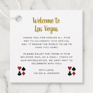 Gold Welcome to Las Vegas Welcome Basket Wedding Favour Tags