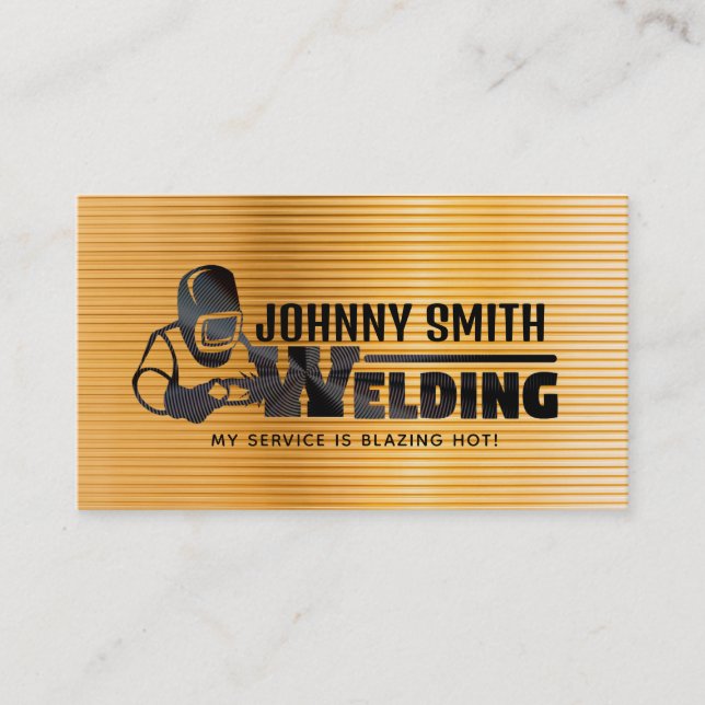 Gold Welding Slogans Business Cards (Front)