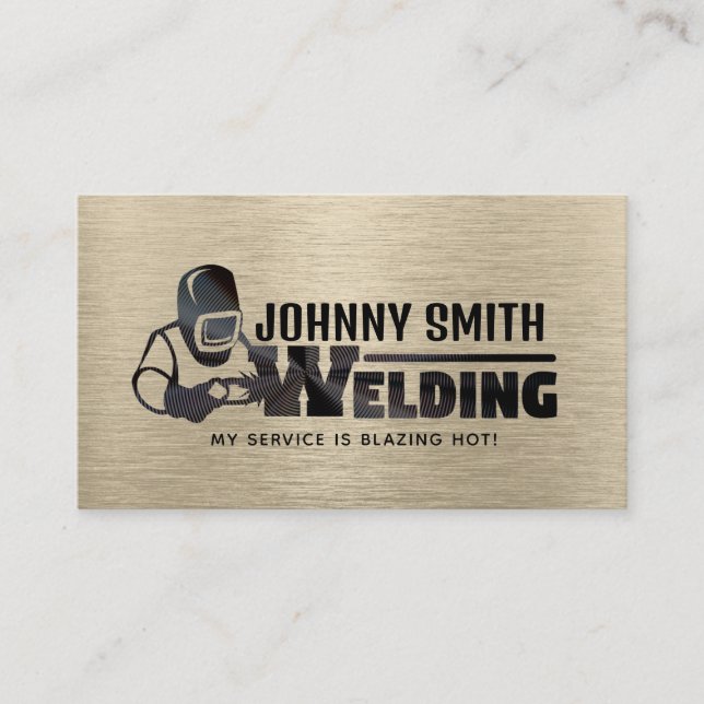 Gold Welding Slogans Business Cards (Front)