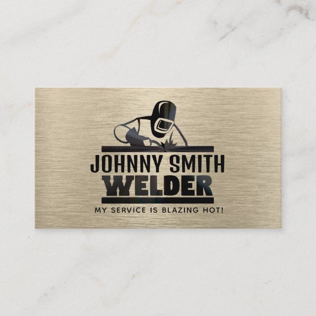 Gold Welding Slogans Business Cards (Front)