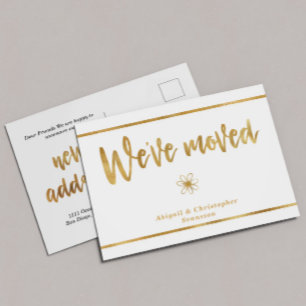 Gold We've moved New Address Announcement Postcard