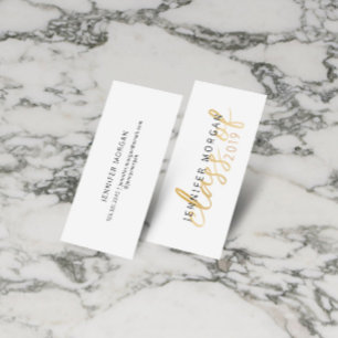 Gold Whimsical Script Graduation Name Card