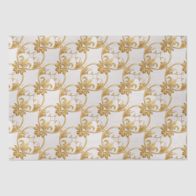Gold White AI Art Tissue Paper (Front)