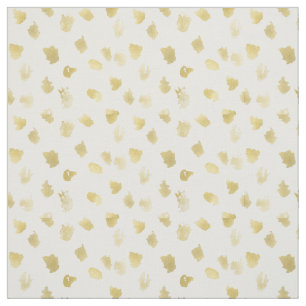 Gold White Animal Print Abstract Fabric