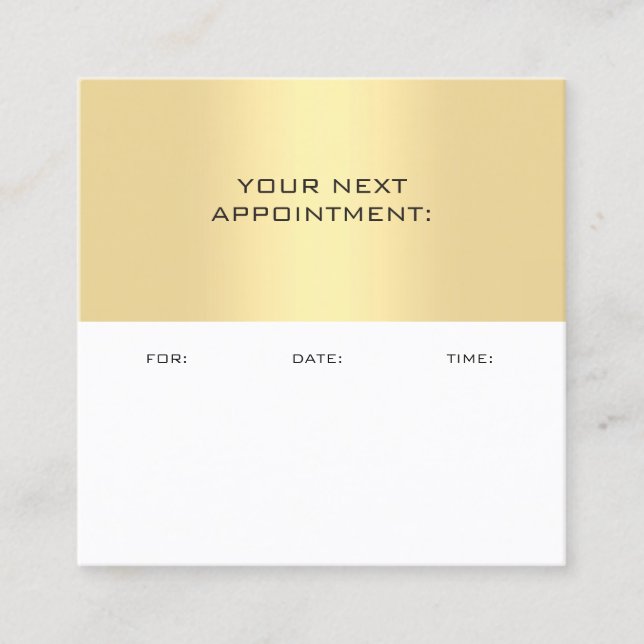 Gold White Appointment Reminder Elegant Template (Front)