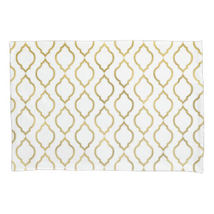 Gold & White Arabian Moroccan Glam Indian Theme Pillowcase