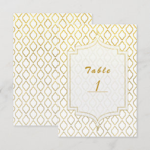 Gold & White Arabian Moroccan Glam Table Number