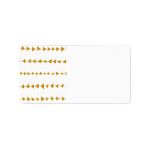 Gold White Aztec Arrows Pattern Label