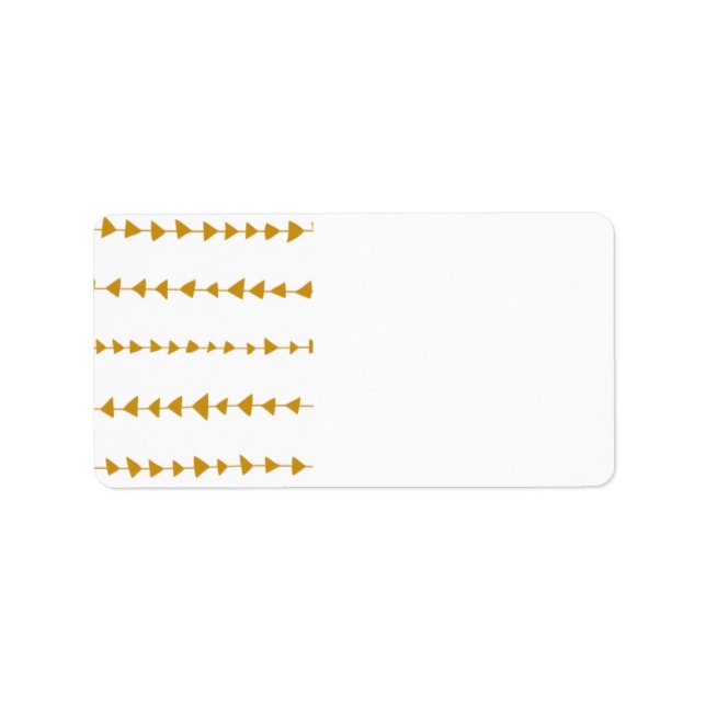 Gold White Aztec Arrows Pattern Label (Front)