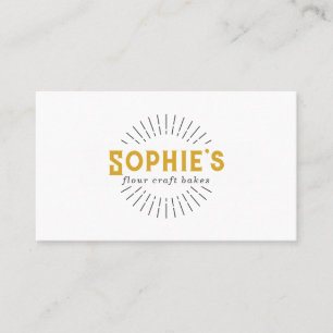 Gold White Baker Bakery Logo Business Card
