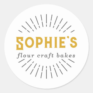 Gold White Baker Bakery Logo Product Labels