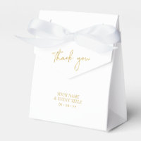 Gold & White | Brush Script Party Thank you Favour