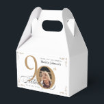 Gold White Calligraphy Photo Elegant 90th Birthday Favour Box<br><div class="desc">Gold White Calligraphy Photo Elegant 90th Birthday Favour Boxes. And elegantly designed special birthday celebration invitation,  featuring a custom photo of birthday person and script calligraphy with vintage flourish elements. Simple enough to fit a variety of themes and colours! Need help? Simply contact me!</div>