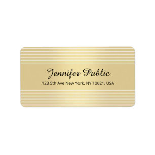 Gold White Calligraphy Script Elegant Template Label