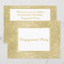 GOLD WHITE CHEVRON GLITTER ENGAGEMENT PARTY
