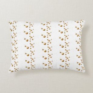 GOLD & WHITE CHRISTMAS ORNAMENTS DECORATIVE CUSHION