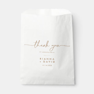 Gold White Classic Thank You Wedding Favour Bags