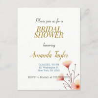 Gold White Colour Minimalist Bridal Shower