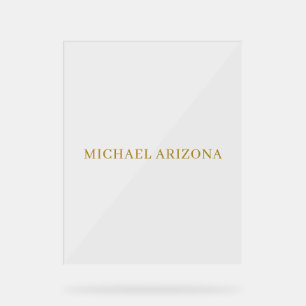 Gold & White Colour Minimalist Simple Plain Modern Acrylic Sign