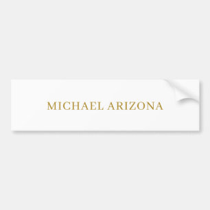 Gold & White Colour Minimalist Simple Plain Modern Bumper Sticker