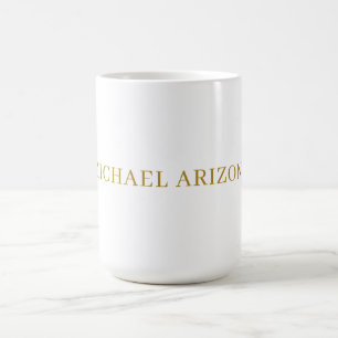 Gold & White Colour Minimalist Simple Plain Modern Coffee Mug
