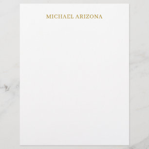 Gold & White Colour Minimalist Simple Plain Modern Custom Letterhead