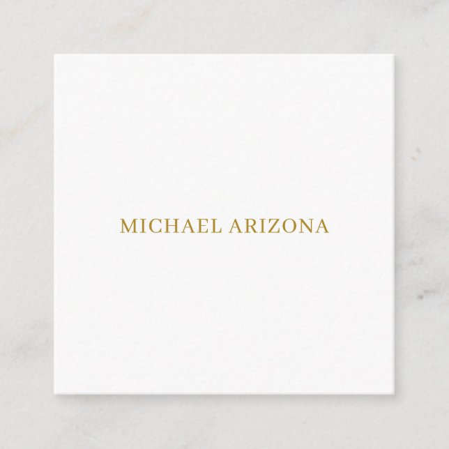 Gold & White Colour Minimalist Simple Plain Modern Enclosure Card (Front)