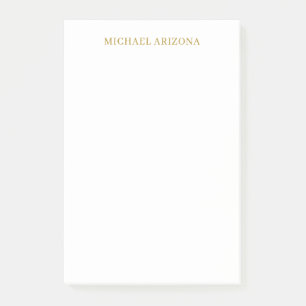 Gold & White Colour Minimalist Simple Plain Modern Post-it Notes