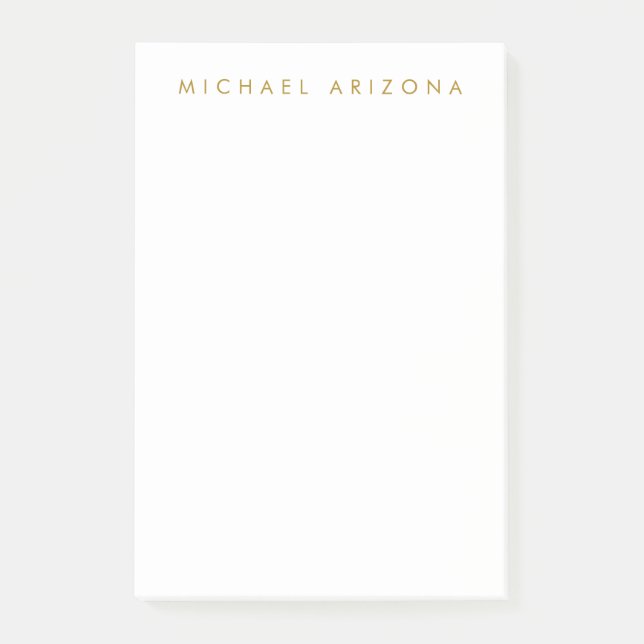 Gold & White Colour Minimalist Simple Plain Modern Post-it Notes (Front)