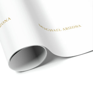 Gold & White Colour Minimalist Simple Plain Modern Wrapping Paper