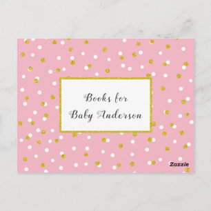 Gold White Confetti Books for Baby + custom colour Postcard