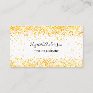 Gold white confetti business card