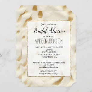 Gold White Cowgirl Western Cowhide Invitation