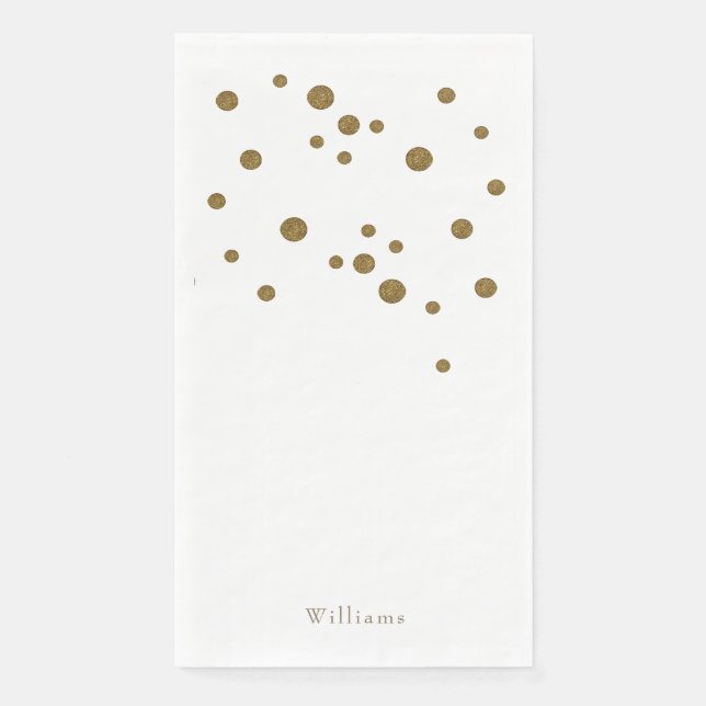 Gold & White Custom Holiday  Napkin (Front)