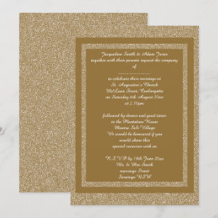 Gold White Custom Pattern Elegant wedding Invitation