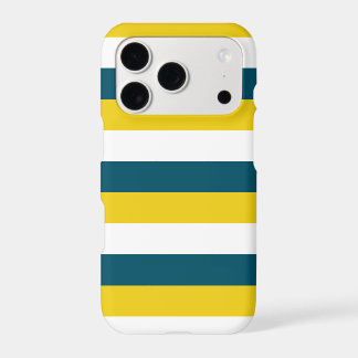 Gold White Dark Teal horizontal stripes pattern