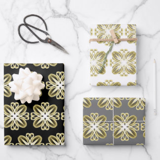 Gold White Design Customisable Background  Wrapping Paper Sheet
