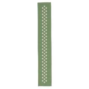 Gold White Dots Border + your background & ideas Long Table Runner