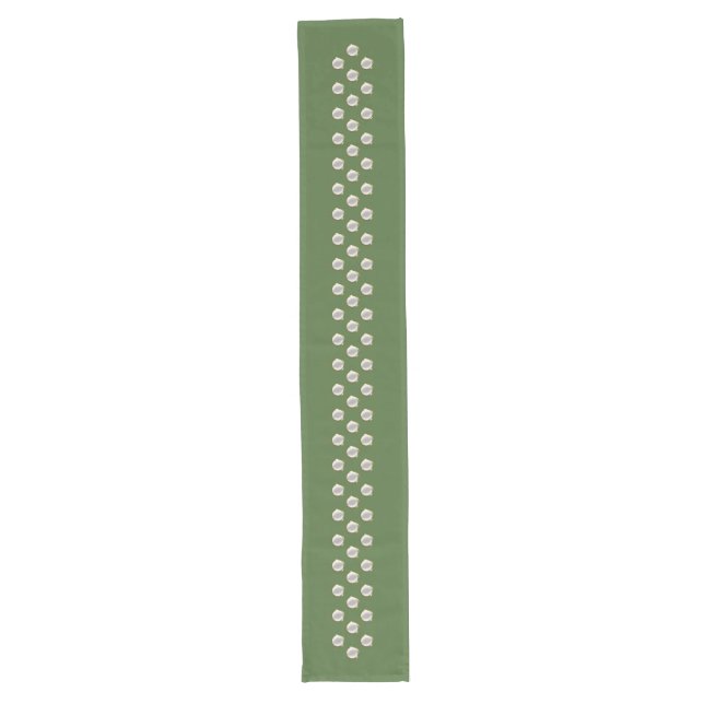 Gold White Dots Border + your background & ideas Long Table Runner (Front)