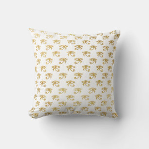 Gold & White Egyptian Egypt Eye Glam Modern Chic Cushion