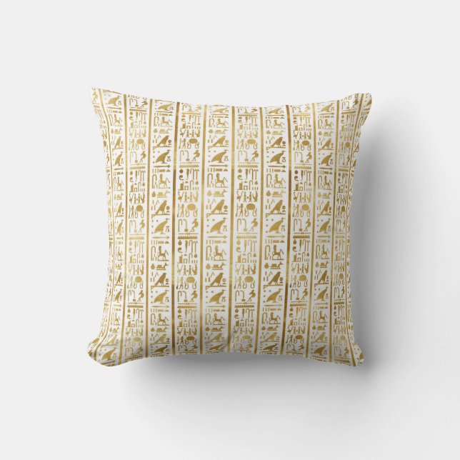 Gold & White Egyptian Egypt Glam Modern Chic Cushion (Front)