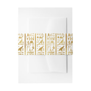 Gold & White Egyptian Egypt Glam Modern Chic Party Invitation Belly Band