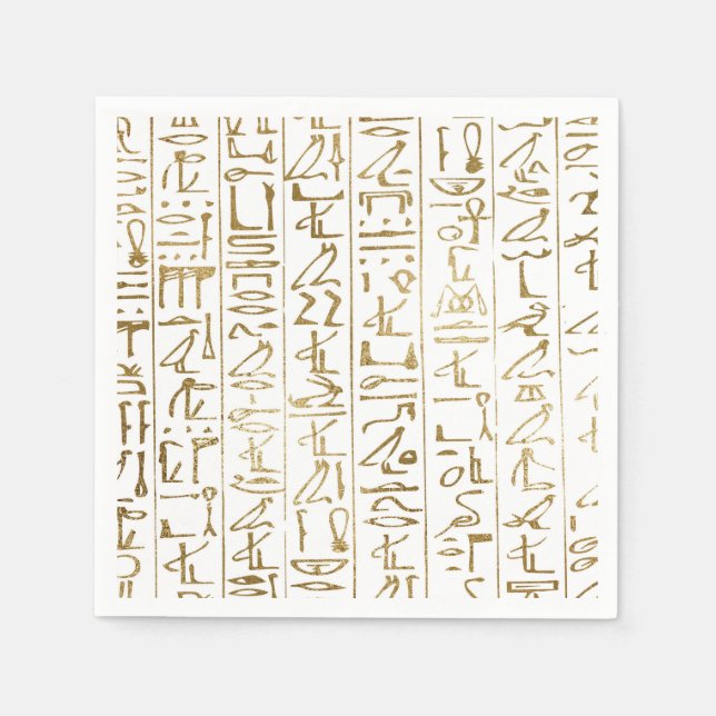 Gold & White Egyptian Egypt Glam Modern Chic Party Napkin (Front)