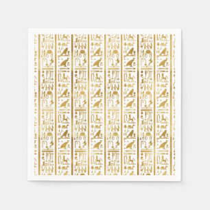Gold & White Egyptian Egypt Glam Modern Chic Party Napkin