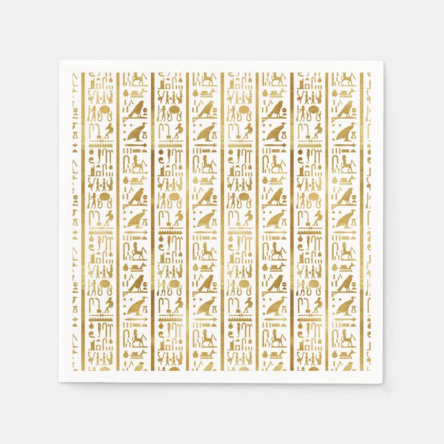 Gold & White Egyptian Egypt Glam Modern Chic Party Napkin (Front)