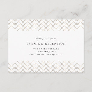 Gold White Elegance Diamond Geo Deco Wedding Enclosure Card