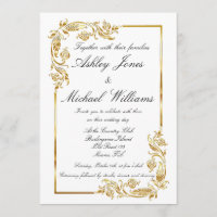 Gold White Elegant Glamourous Cordial Wedding