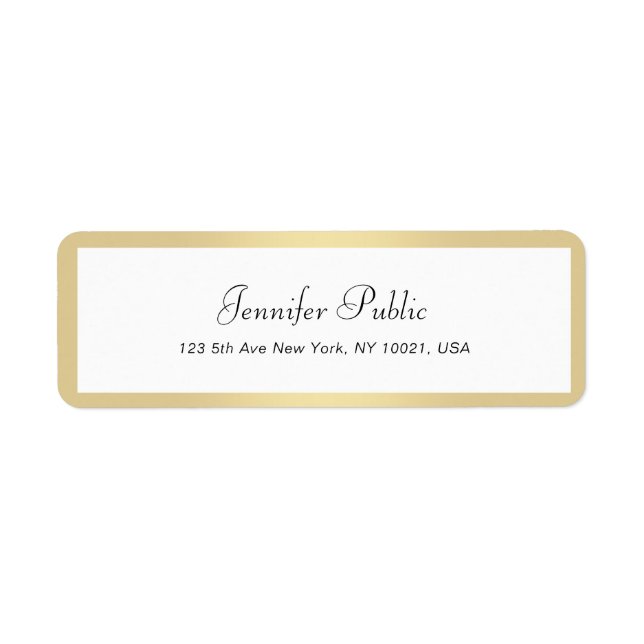 Gold White Elegant Hand Script Name Professional (Front)