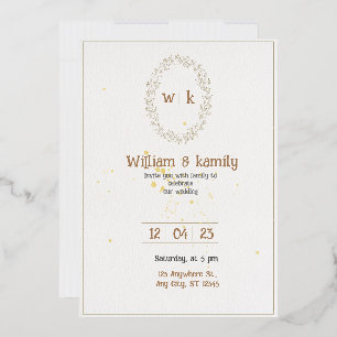 Gold & White Elegant Minimalist Aesthetic Wedding